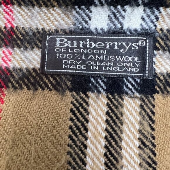 Burberrys London 100% Lamswool 72x12" Brown Black Nova check Made in England(70 - Picture 6 of 7